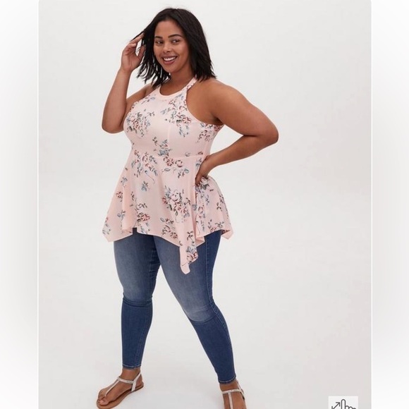 torrid Tops - Torrid Top Women Size 4 4X 26 Floral Pink Babydoll Chablis Goddess Tank  B9